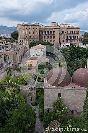 The famous red domes of the Church of St. John of the Hermits S Stock Photo