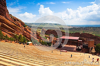 Famous Red Rocks Amphitheater in Morrison. Editorial Stock Photo