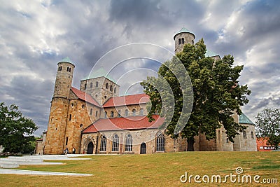 Famous romanesque cathedral Mary Ascension in Hildesheim Stock Photo