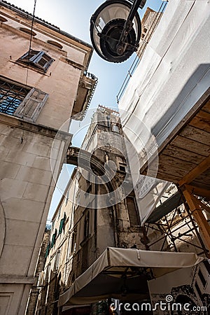 Famous Romanesque tower clock in Split, Croazia Stock Photo