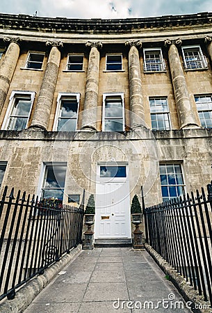 Famous Royal Crescent in Bath Editorial Stock Photo