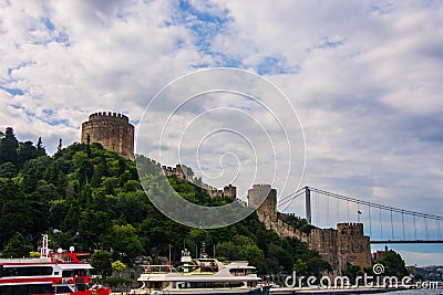 The famous Rumeli castle on the hill in city of Istanbul Editorial Stock Photo