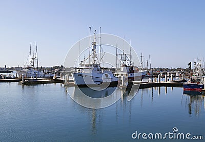 Famous San Diego Tuna fishing boats in San Diego Harbor Editorial Stock Photo