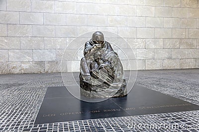 Famous sculpture from artist Kaethe Kollwitz in the Berliner Wac Editorial Stock Photo