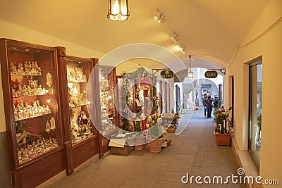 Famous shopping street Getreidegasse which is near to Wolfgang Amadeus Mozart birthplace Editorial Stock Photo