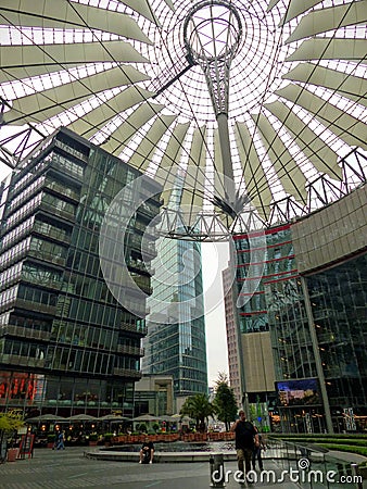 Sony Center to Berlin in Germany. Editorial Stock Photo