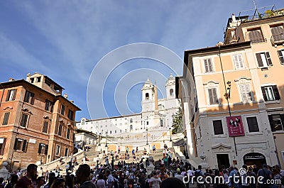 The famous Spanish Square in Rome Editorial Stock Photo