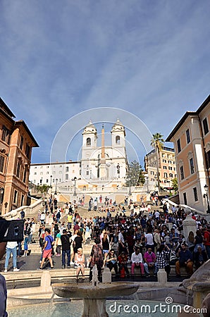 The famous Spanish Square in Rome Editorial Stock Photo