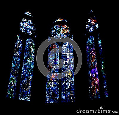 Famous stained glasses, Chartres Cathedral, France Stock Photo
