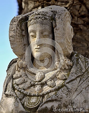 La Dama de Elche - statue in benidorm, Alicante - Spain Editorial Stock Photo