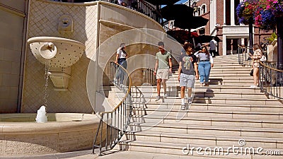 Famous steps at Via Rodeo in Beverly Hills - LOS ANGELES, USA - APRIL 1, 2019 Editorial Stock Photo