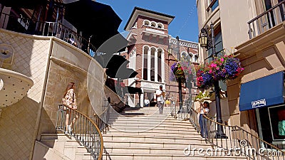 Famous steps at Via Rodeo in Beverly Hills - LOS ANGELES, USA - APRIL 1, 2019 Editorial Stock Photo