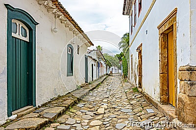 Famous streets of the ancient and historic city of Paraty Editorial Stock Photo