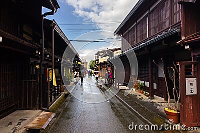 Famous streets of Sanmachi Suji in Takayama Japan Editorial Stock Photo