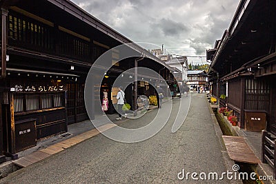 Famous streets of Sanmachi Suji in Takayama Japan Editorial Stock Photo