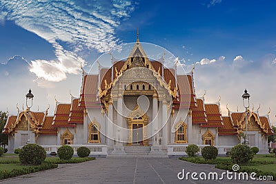 Famous Thai Temple Wat Benjamaborphit Stock Photo