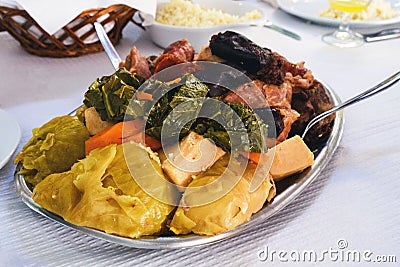 The famous traditional dish of the Azores is Cozido das Furnas. Stock Photo