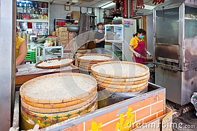 Famous traditional macao almond cookies production Editorial Stock Photo