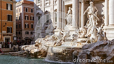 The famous Trevi fountain in Rome Editorial Stock Photo