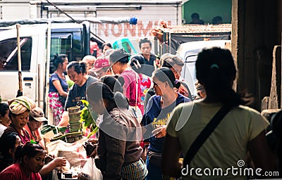 Famous Ubud Market, Bali. Editorial Stock Photo