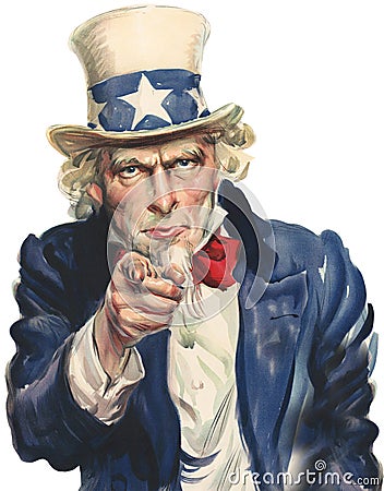 Uncle Sam Wants You Isolated Stock Photo