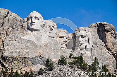Famous US Presidents on Mount Rushmore National Monument, South Stock Photo