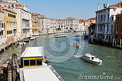 The famous Venice Grand Canal in Italy Editorial Stock Photo