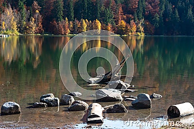 Autumn landscape,St Ana Lake,Transylvania,Romania Stock Photo