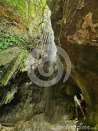 The famous water falls of Kritou Terra in Cyprus island Editorial Stock Photo