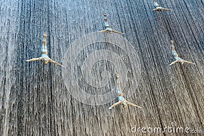 Famous Waterfall in Dubai Malll UAE Editorial Stock Photo