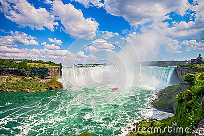 Famous waterfall, Niagara falls in Canada, Ontario Editorial Stock Photo