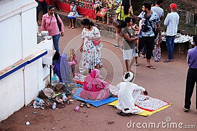Famous weekly flea market in Anjuna, Goa, India Editorial Stock Photo