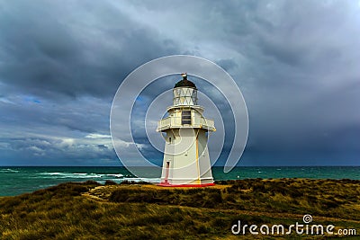 The famous white lighthouse Waipapa Stock Photo