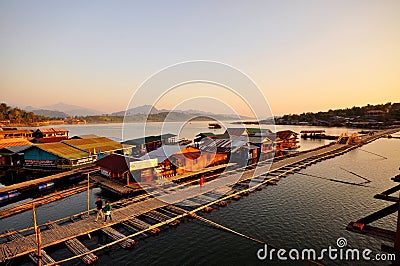 Famous wooden Mon bridge Editorial Stock Photo