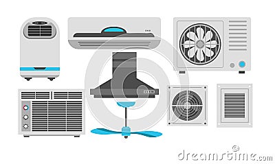 Fan and air conditioner ventilation and exhaust hood propeller Vector Illustration