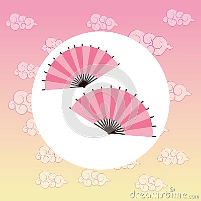 Fan japan culture design Vector Illustration