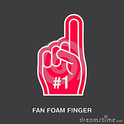Fan foam finger vector line icon. Sport supporting sign. Cheerleading illustration Vector Illustration