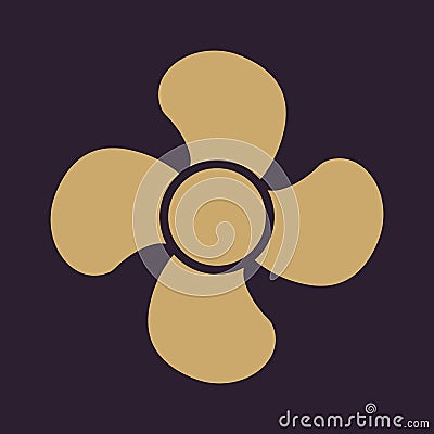 The fan icon. fan, ventilator, blower, propeller symbol. Flat Vector Illustration