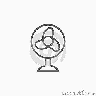 Fan icon, wind, air, wind turbine Vector Illustration