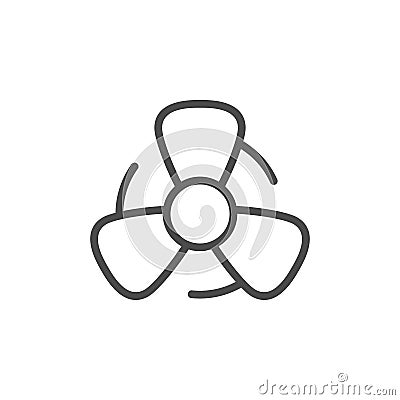 Fan line outline icon and wind equipment Vector Illustration