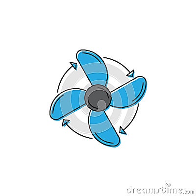 Fan rotation direction vector icon symbol isolated on white background Vector Illustration