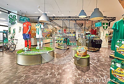 Fan shop at Allianz Stadion Editorial Stock Photo