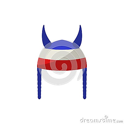 fan Viking cap illustration. Element of fans accessory for mobile concept and web apps. Colored in Russian national flag fan Cartoon Illustration