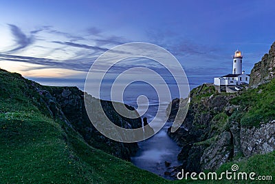 Fanad Head Lighthouse at sunset Stock Photo