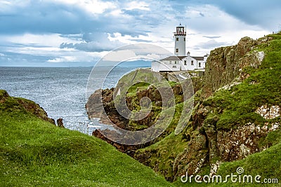 Fanad Lighthouse Donegal Ireland North Coast clouds seascape Stock Photo