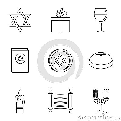 Fanatic icons set, outline style Vector Illustration