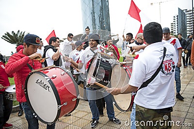 Fanaticism in Peru Peru vs. Chile Soccer. Editorial Stock Photo