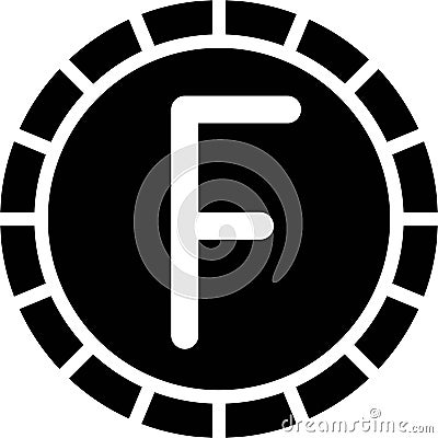Fancs coin, franc is any of several units of currency Vector Illustration