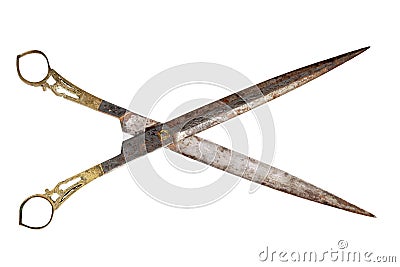 Fancy antique scissors Stock Photo