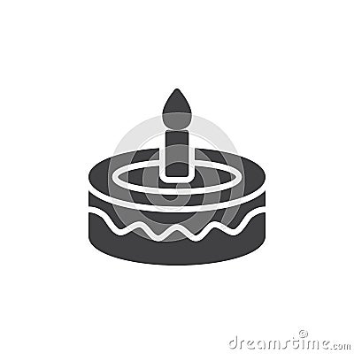 Fancy birthday cake icon vector, filled flat sign, solid pictogram isolated on white Vector Illustration